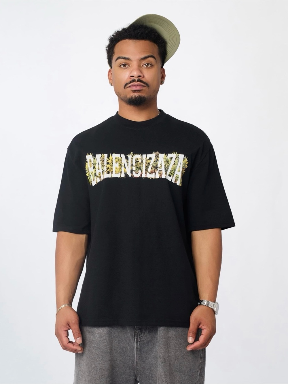 NWT Reason Black Balenciaga Graphic Logo T-Shirt Size Medium